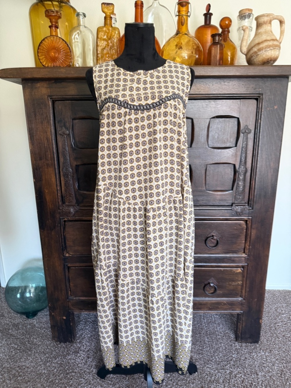 Max Studio Bohemian Printed Sleeveless Maxi Dress
